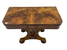 Victorian highly figured mahogany card table