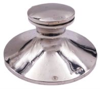 Early 20th century silver mounted capstan inkwell