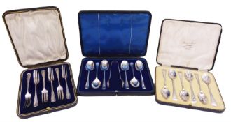 Set of six early 20th century silver coffee spoons