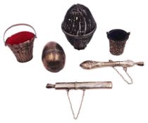 Group of silver sewing accessories