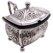 George III silver mustard pot and cover