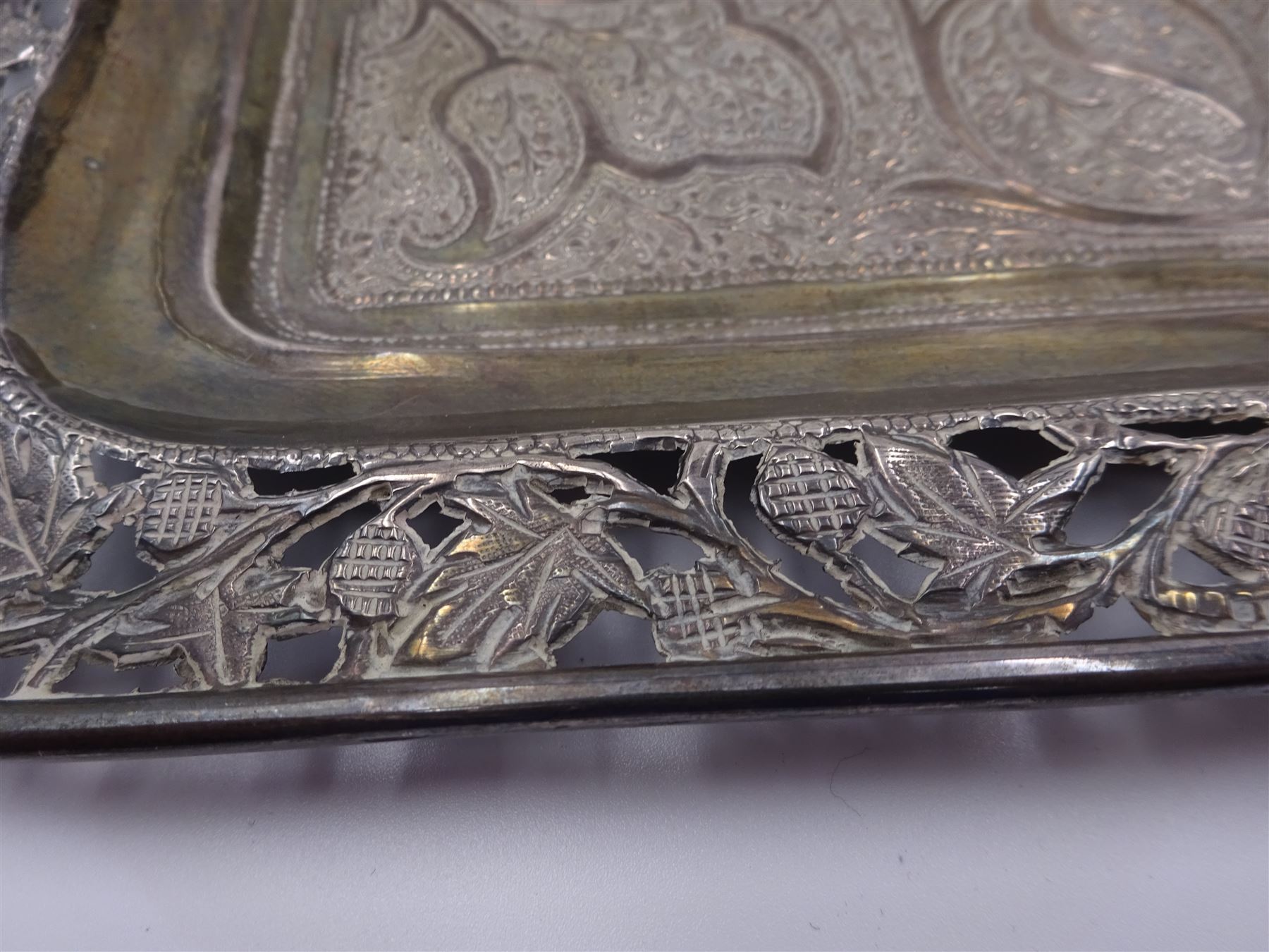 Silver twin handled tray - Image 3 of 3
