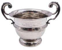 20th century silver twin handled trophy cup