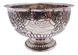 Late Victorian silver rose bowl