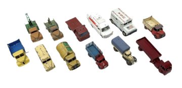 Dinky - twelve unboxed and playworn/repainted die-cast commercial vehicles including Hindle Smart He