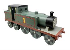 Large scratch-built wooden model of Thomas the Tank Engine L82cm