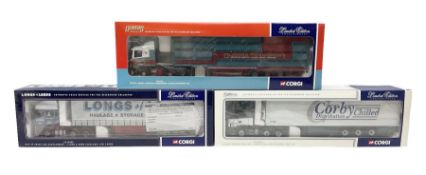 Three limited edition Corgi 1:50 scale lorries - DAF XF Space Cab Curtainside - J. Long & Sons (Haul