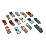 Dinky - sixteen unboxed and playworn/repainted early die-cast sports/tourer/racing cars comprising t