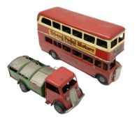 Tri-ang Minic tin-plate clockwork - London Transport Routemaster double decker bus 'Route 14 Putney'