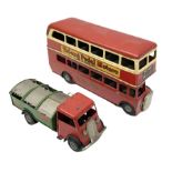 Tri-ang Minic tin-plate clockwork - London Transport Routemaster double decker bus 'Route 14 Putney'