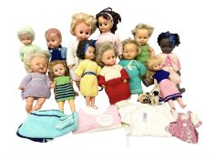 Twelve mid-20th century vinyl and plastic dolls marked Camay