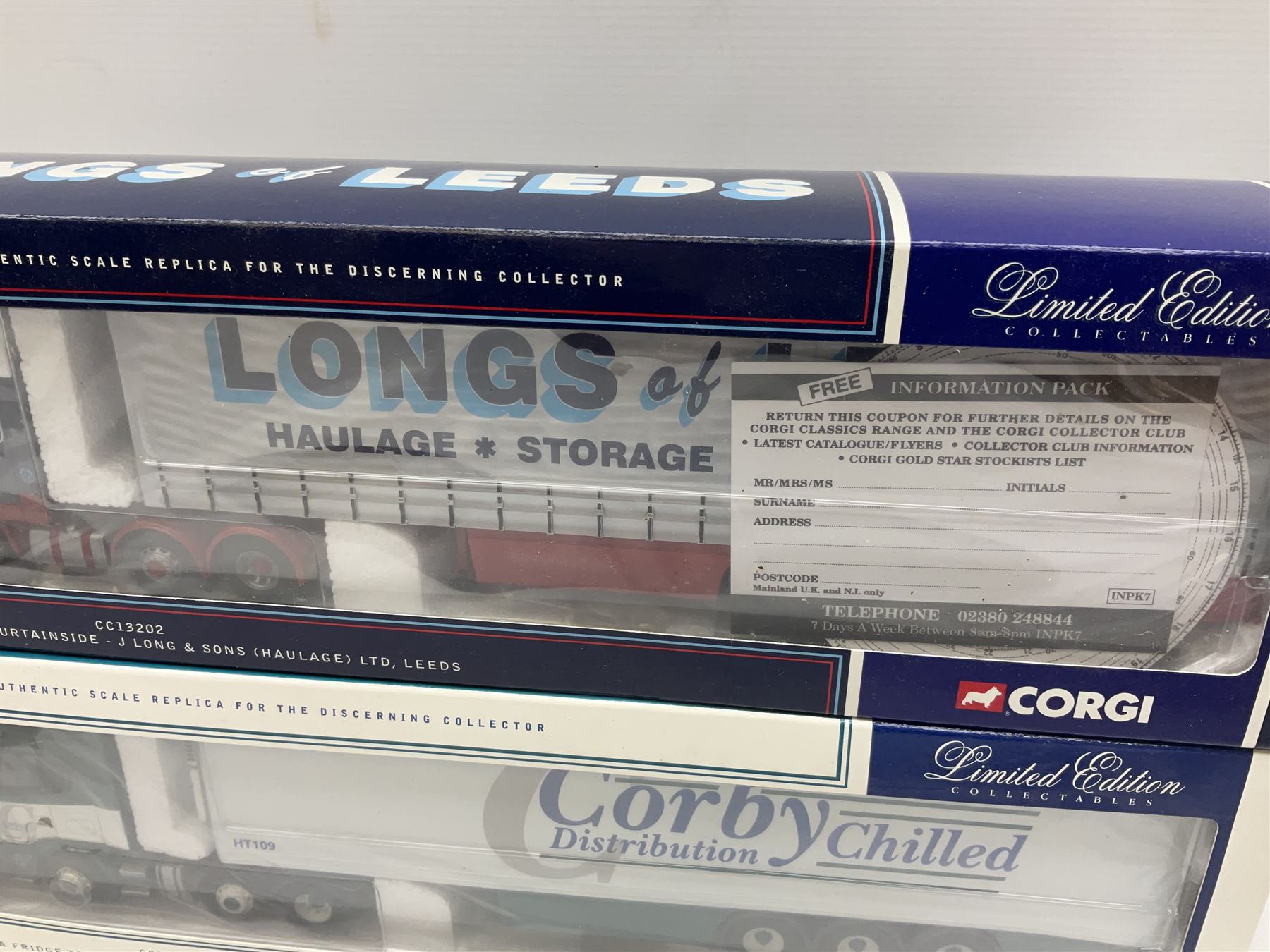 Three limited edition Corgi 1:50 scale lorries - DAF XF Space Cab Curtainside - J. Long & Sons (Haul - Image 5 of 7