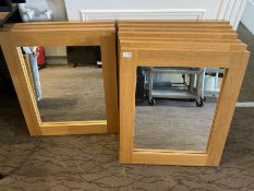 Ten light oak wall mirrors- LOT SUBJECT TO VAT ON THE HAMMER PRICE - To be collected by