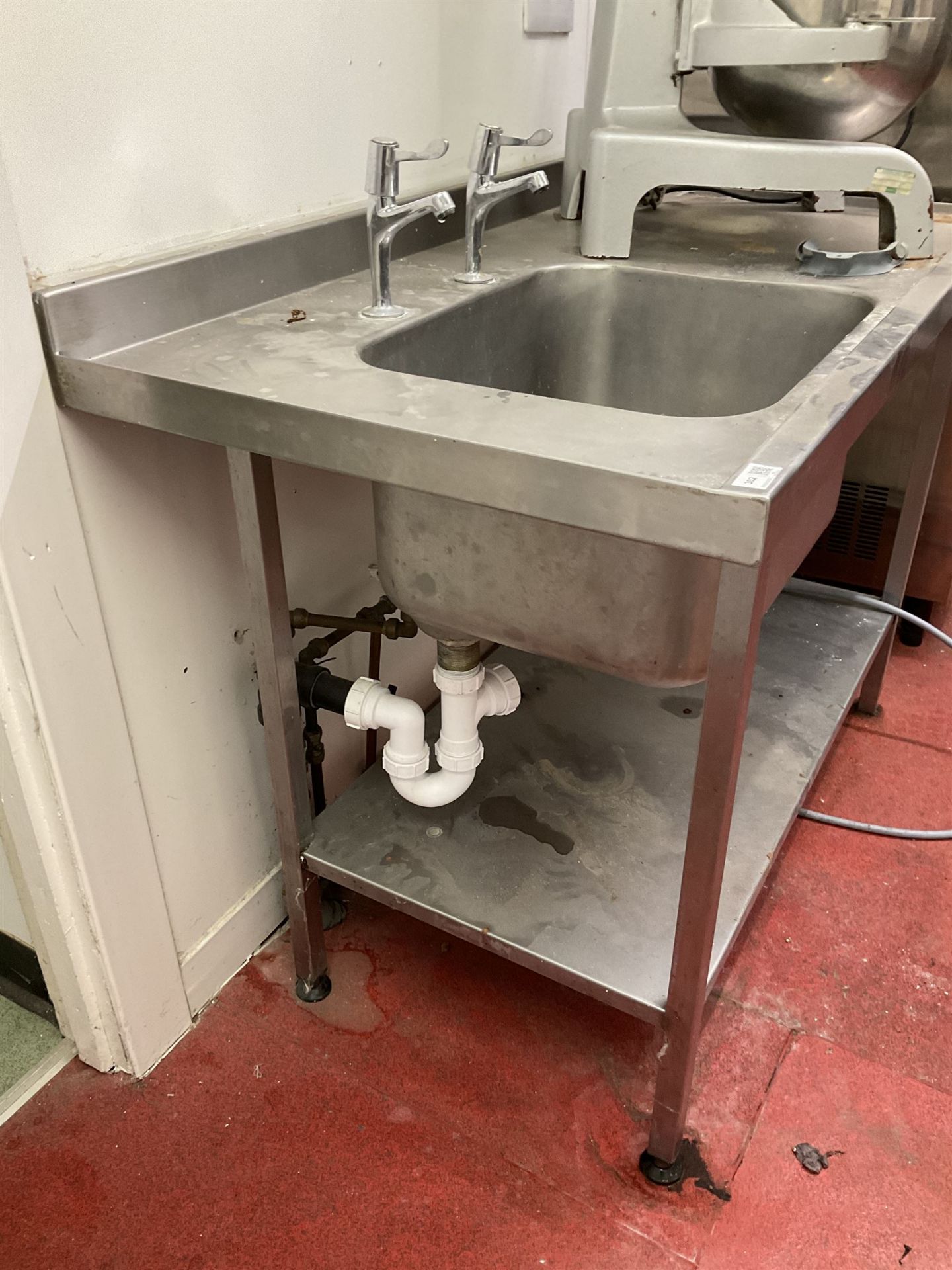 Stainless steel single sink unit with drainer and under-shelf- LOT SUBJECT TO VAT ON THE HAMMER - Image 3 of 3