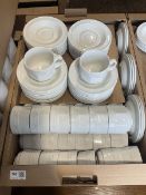 White ceramic cups (90) with additional saucers (90)- LOT SUBJECT TO VAT ON THE HAMMER PRICE - To be