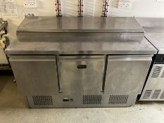Stainless steel refrigerated three door counter, serving top- LOT SUBJECT TO VAT ON THE HAMMER PRICE