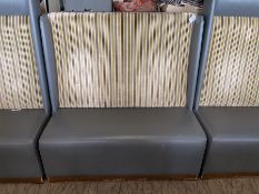 Restaurant bar seat, upholstered in grey leather and striped fabric- LOT SUBJECT TO VAT ON THE