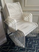 Eight white wicker garden armchairs- LOT SUBJECT TO VAT ON THE HAMMER PRICE - To be collected by app