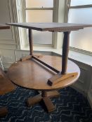Large circular walnut finish dining table (D125cm x H75cm)