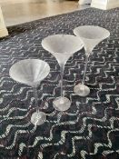 Three large glass ornamental wine flutes- LOT SUBJECT TO VAT ON THE HAMMER PRICE - To be collected b