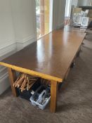 Large rectangular walnut finish dining table - LOT SUBJECT TO VAT ON THE HAMMER PRICE - To be collec