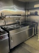 Stainless steel Bain Marie warming serving cabinet, sliding cupboards, with stand, 3 phase- LOT