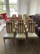 Fifteen high back dining chairs, lime seats- LOT SUBJECT TO VAT ON THE HAMMER PRICE - To be