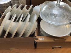 Quantity of white ceramic cake stands- LOT SUBJECT TO VAT ON THE HAMMER PRICE - To be collected by
