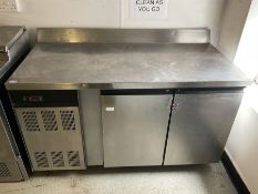 Foster stainless steel refrigerated two door counter, preparation top- LOT SUBJECT TO VAT ON THE