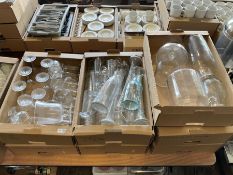 Quantity of drinking glasses, bottles, champagne glasses in six boxes- LOT SUBJECT TO VAT ON THE