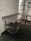 Stainless steel preparation table with two shelves- LOT SUBJECT TO VAT ON THE HAMMER PRICE - To be