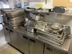 Quantity of stainless steel trays, and cooking pots- LOT SUBJECT TO VAT ON THE HAMMER PRICE - To