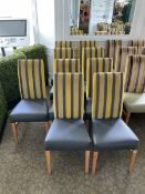 Nine high back dining chairs, charcoal seats- LOT SUBJECT TO VAT ON THE HAMMER PRICE - To be