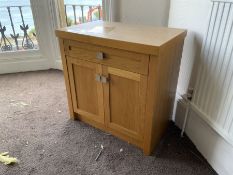 Light oak two door side cabinet- LOT SUBJECT TO VAT ON THE HAMMER PRICE - To be collected by