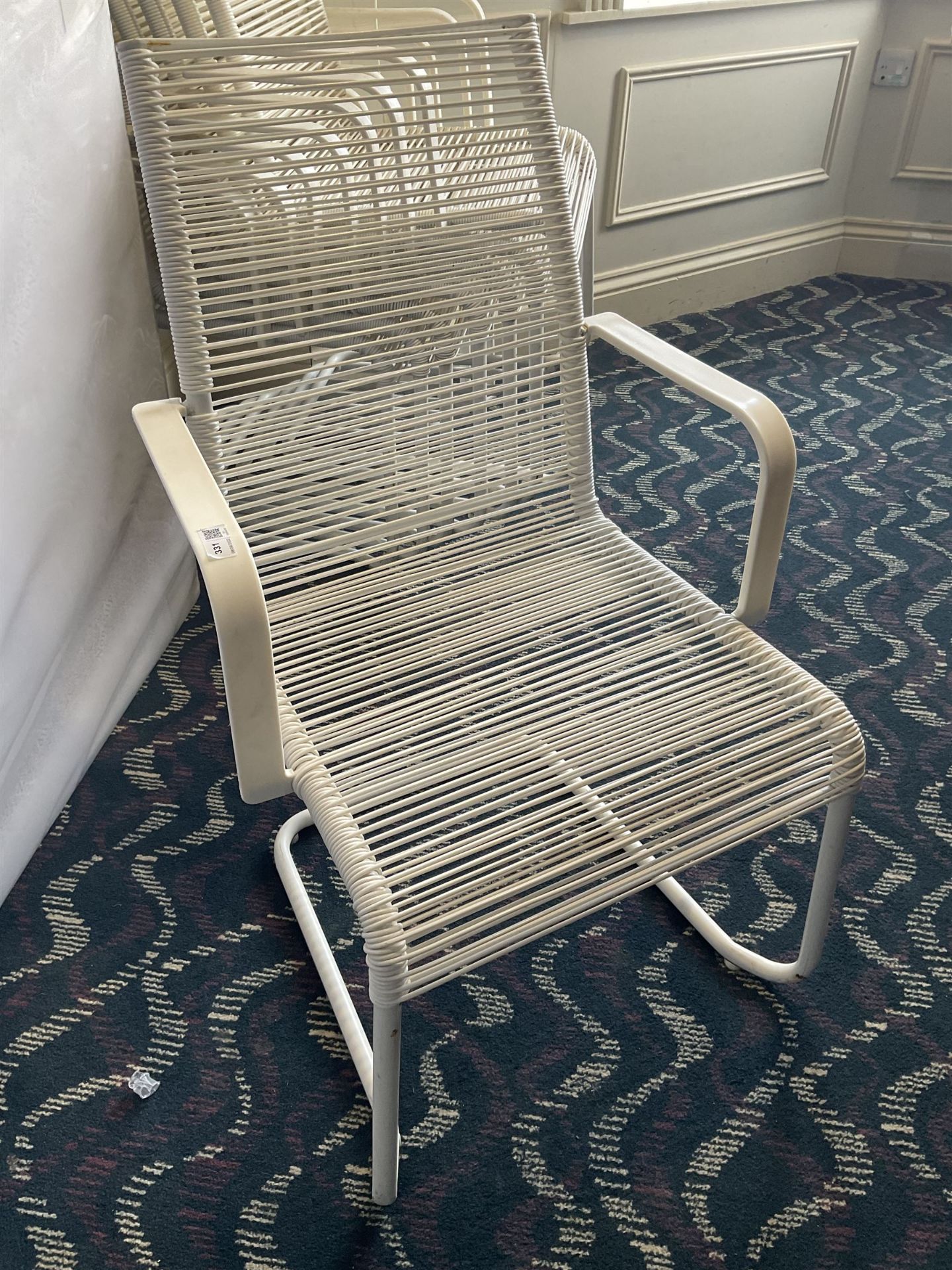 Eight white wicker garden armchairs- LOT SUBJECT TO VAT ON THE HAMMER PRICE - To be collected by app - Image 2 of 3