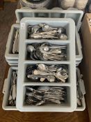 Large quantity of stainless steel knives, forks and spoons with additional trays- LOT SUBJECT TO VAT
