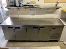 Blizzard Stainless steel refrigerated four door commercial counter, single phase- LOT SUBJECT TO VAT