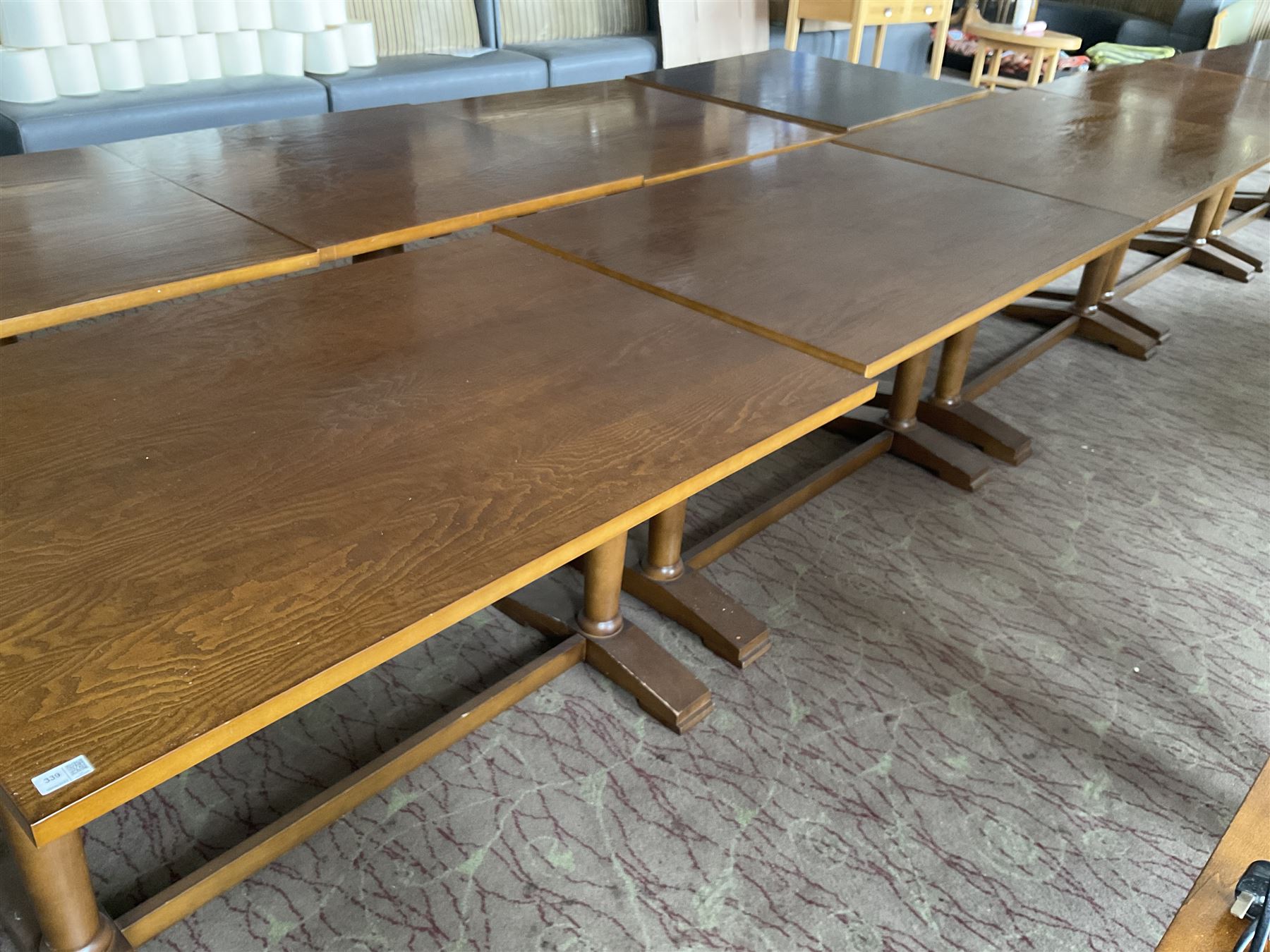 Three rectangular walnut finish dining tables - LOT SUBJECT TO VAT ON THE HAMMER PRICE - To be - Image 2 of 2