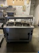 Victor stainless steel Bain Marie warming serving cabinet, two sliding doors, serving top- LOT