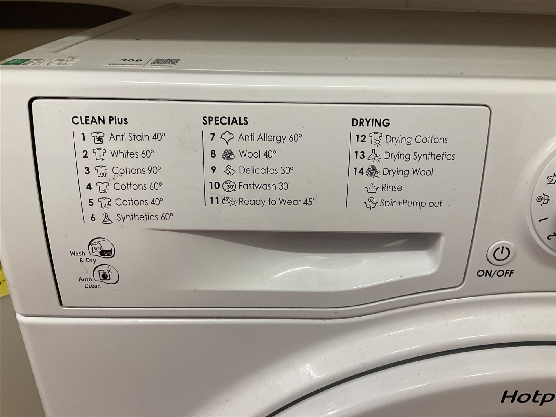 Hotpoint Aquarius 8kg washer dryer WDAL8640- LOT SUBJECT TO VAT ON THE HAMMER PRICE - To be - Image 3 of 5