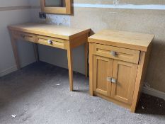 Light oak side table and matching side cabinet- LOT SUBJECT TO VAT ON THE HAMMER PRICE - To be