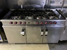MasterChef stainless steel eight burner gas ranger cooker, with two ovens- LOT SUBJECT TO VAT ON THE