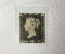 Queen Victoria 'VR Official' penny black