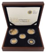 Queen Elizabeth II 2010 'Gold Proof Sovereign Five-Coin Collection'