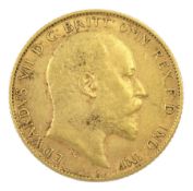 King Edward VII 1908 gold half sovereign coin