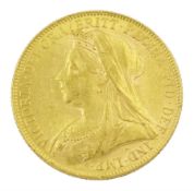 Queen Victoria 1900 gold full sovereign coin