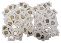 Approximately one hundred and thirty pounds face value of two pound and fifty pence coins