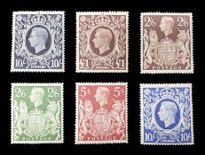 King George VI 1939-48 mint high values to one pound including ten shilling dark blue