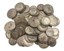 Approximately 657 grams of pre 1947 Great British silver coins including shillings