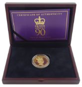 Queen Elizabeth II Guernsey 2016 '90th Birthday' 22ct gold proof five pound coin